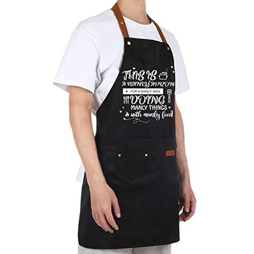 Funny Apron Cooking Gifts For Men, Apron With 2 Pockets Adjustable Neck Strap, Waterproof, Gifts For Dad, Husband, Friends, Birthday Gifts, Gag Gifts, Bbq Cooking Chef Apron, Father's Day Gift #TOP3