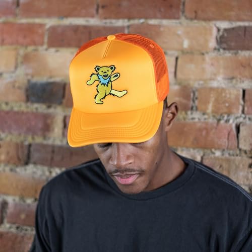 Image of Ripple Junction Grateful Dead Snap Back Structured Trucker Hat Embroidered Dancing Bear Steal Your Face Officially Licensed
