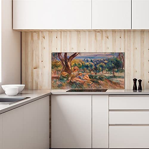 Crédence de cuisine en verre trempé 140x70cm paysage forestier adhésive Coloray