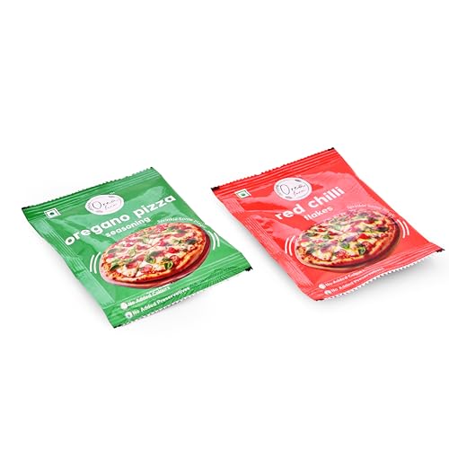 Image of Orea Farm Chilli Flakes and Oregano Combo - 15 x 10g Oregano Pizza Seasoning & 15 x 7g Chilli Flakes Sachets - Perfect for Pizzas, Pastas, and More - Bold Flavor Enhancer for Culinary Delights