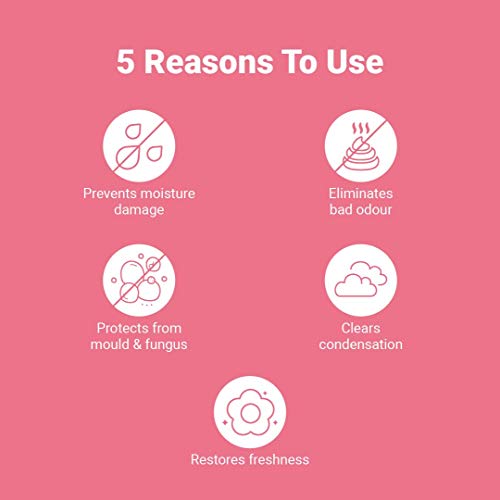 Image of Moisture Absorber Granule for Wardrobe,Closets, Storage Compartment, Cupboard, Almirah, Shoe Rack, Bathroom Uses (1 LAVENDER, 1 ROSE & 1 CHARCOAL COMBO PACK, Pack of 3)