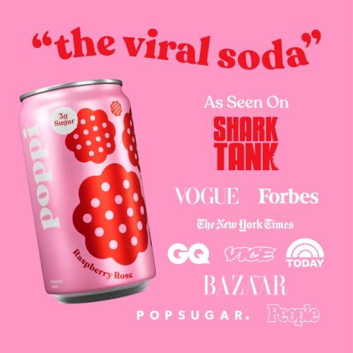 Poppi Prebiotic Soda, Raspberry Rose, 7.5 Fl Oz Mini Can, 24 Pack - image 3