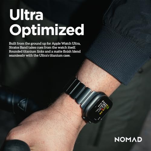 NOMAD Stratos Titanium Band With Inside FKM Interior Links Black and Black Titanium 49mm, Apple Watch Band Compatible with Ultra 1-3, Series 1-11 and SE, Band for Apple Watch Ultra by NOMAD - Used condition - Image 4