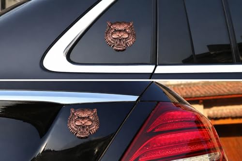 Image of Tiger 3D Metal Emblem for Cars & Bikes, Brass, Small 5.5 x 5.5 cm