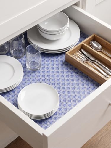 Image of [New Launch] Porslin PEVA Shelf & Drawer Liner Roll (45cm x 5m) - Waterproof, Non-Adhesive Cabinet Mat with Modern Pattern - Non-Slip, Washable, Easy Cut, Food-Safe Protective Paper for Kitchen Fridge