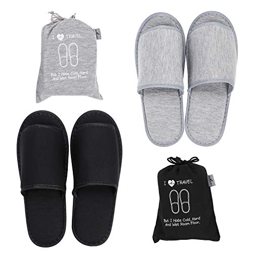 PENINSULA LOVE Portable Travel Slippers Open Toe Spa Slippers Foldable Travel Shoes Non-Slip Sandals with Bag Guest Indoor House Shoes for Men Women2