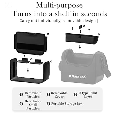 Blackdog 0.75kg/1.65lbs Lightweight Camping Storage Bag, Waterproof Tactical Organizer with Removable & Adjustable Shoulder Strap, Camping Gear Organizer for Outdoor Camping Hiking Picnic