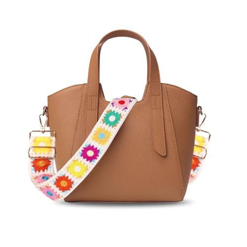 Image of Embroidery Flower Purse Strap Replacement Adjustable 2in Wide Crossbody Shoulder Strap for Handbags Women Crochet Bag Strap