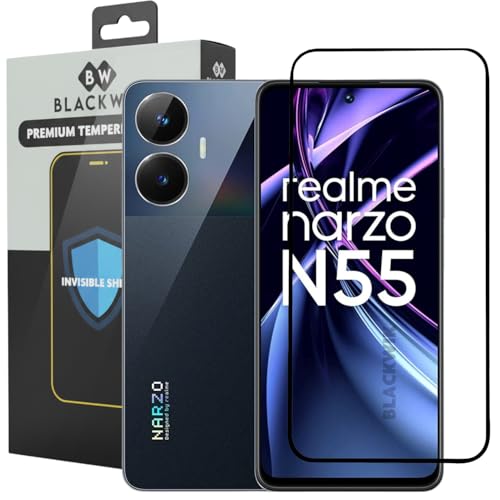 Image of Blackwik Tempered Glass Screen Protector for OnePlus Nord CE 3 Lite /Realme Narzo N55 / Realme C55 / Oppo F23 / Oppo F23 Pro 5G with Edge-To-Edge Protector Coverage | Easy Installation Kit (Black)