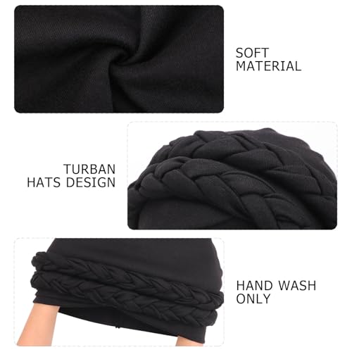 Image of DRESHOW African Women Turban Caps Beanie Twist Headscarf Pre-Tied Double Twisted Braids Headwraps for Women Chemo Cancer Cap