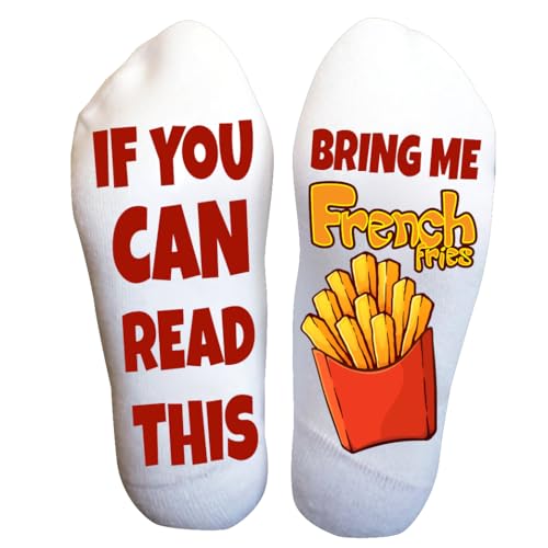 French Fries Socks for Men & Women – Funny Novelty Fast Food Lover Christmas or Birthday Gift