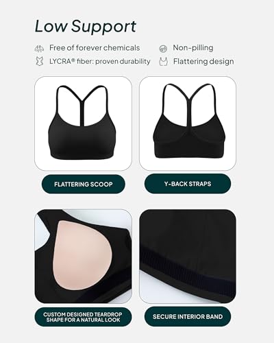 Image of PAVOI ACTIVE Yoga Racerback Bras for Women - Buttery Soft Low Support Scoop Neck Y-Back Thin Strap Sports Bra - FlexFlow