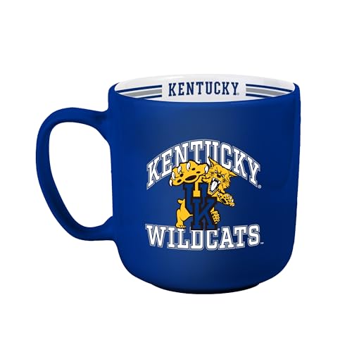 Image of Logo Brands NCAA Kentucky Wildcats 15 oz Stripe Coffee Mug - Vintage Team Logo, Inside Print & Stripes, Microwave & Dishwasher Safe- Great Gift For Fans & Alumni