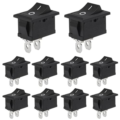 10pcs Snap-in Boat Rocker Switch Toggle Power SPST ON-Off 2 Pin AC 250V 6A 125V 10A 2 Pin Position Snap Switch for Car Auto Boat