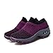 LEADER SHOW Women's Slip-On Walking Shoes Comfortable Loafers Casual Non-Slip Nursing Shoes Fashion Platform Sneakers (8.5, Purple)