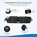 StrollAir - Universal Best Double Parent Stroller Organizer Caddy Insulated Cup Holder Console side-by-side Mountain Buggy TWIN WAY Bob Duallie Baby Jogger City Mini GT – Black