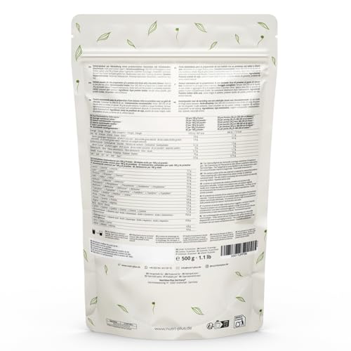 Nutri + Eiweißpulver Schokolade 500 g ohne Süßungsmittel, Gluten, Zucker, Whey - natürliches Proteinpulver- Natures Eiweiß Protein Pulver Schoko vegan