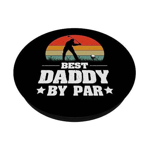 Best Daddy By Par For Dads Who Love Golf - Father's Day 2023 PopSockets Swappable PopGrip, Black - Image 2