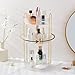 Aveniee Rotating Makeup Organizer for Vanity, 3 Tier Perfume Skincare Organizers and Storage for Bathroom Countertop, Clear Spinning Counter Cosmetic Holder for Dresser,White