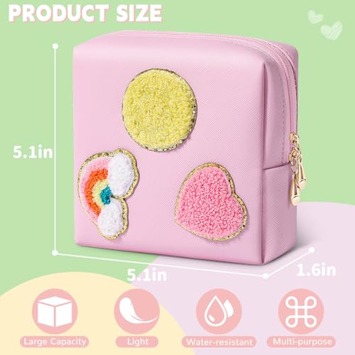 Image of Period Bag for Teen Girls Shark Week Pouch Portable Sanitary Pad Bags for Period Teen Period Pads Pouch for Panty Liners, Tampons, Menstrual Cup - Pink