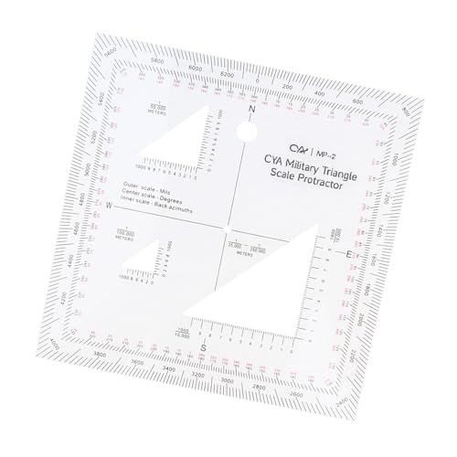 Wmqbjta 5インインx5インイン アクリル製三角座標スケールと分度器(土地の読み取り用)