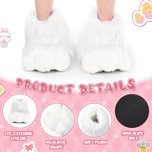 Adult Easter Bunny Boot Rabbit Foot Shoes Easter Bunny Costume Accessories Plush Rabbit Slippers for Easter3