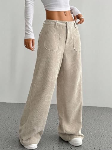 Corduroy Bottoms Women Casual Pants for Women Baggy Pants Oversized Y2k Clothes Cleanfit2