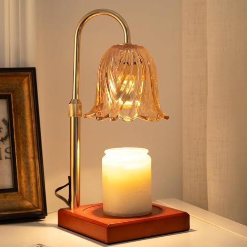 Electric Dimmable Flower Candle Warmer Lamp with Timer & Dimmer,Aromaticas Candle Warming Lamps,Wax Light Warmer for Jar Candles Melter,Birthday & Housewarming Gifts for Women,and Friends,Home Decor