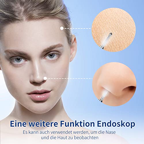 Ohrenschmalz Entferner Otoskop, VITCOCO WiFi Ohrenreiniger Kamera 5MP HD Ohr Kamera IP67 wasserdicht Ohrenspiegel 3.5mm Linse Ohr Endoskop mit 6 LEDs für iPhone, iPad und Android-Smartphones(Schwarz)