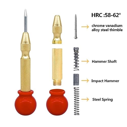 6pcs HSS Thread Tap Set M3 M4 M5 M6 M8 M10 - Precision Screw Machine Taps with Center Punch, Durable Nanos Blue Coated Tap Drill Bits for Metal & Wood, Ideal for DIY & Professionals