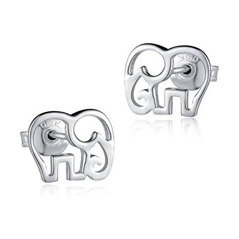 Celebrity Jewellery Ladies Lucky Cute Small Elephant 925 Sterling Silver Simple Stud Earrings for Women Cover