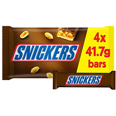 Snickers Chocolate Bars Multipack, Chocolate Gift, Milk Chocolate, Chocolate Multipack, 41.7 g (Pack of 4) Cover