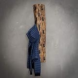 Maison ESTO Wandgarderobe Hängegarderobe Baumstamm 14 Haken H 100 cm Akazie Metall Garderobe