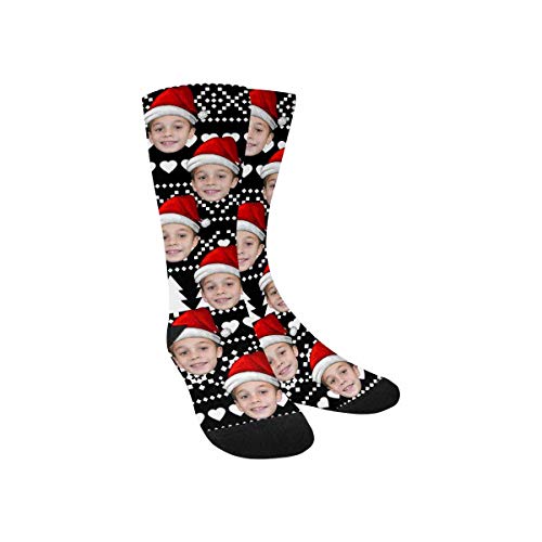 Custom Face Photo Merry Christmas Kid's Socks Boys Girls Personalized Snowflake Kid's Sox Gift For Kids