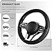 JNXIJ Car Steering Wheel Cover, 15 Inch Carbon Fiber Elastic Vehicle Steering Wheel Protector, Breathable Leather Auto Wheel Covers for Women Men, Interior Car Accessories (Black, AD)
