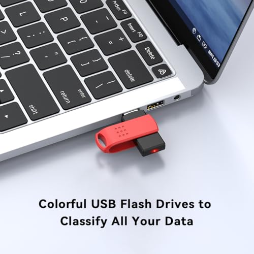 Image of 64GB USB Flash Drive 2 Pack (Red), USB-A, Pen Drives 25MB /s Read 10MB /s Write, Dual Thumb Drives for PC, Laptop, Car Music, Document Photo Storage (2 Pack)