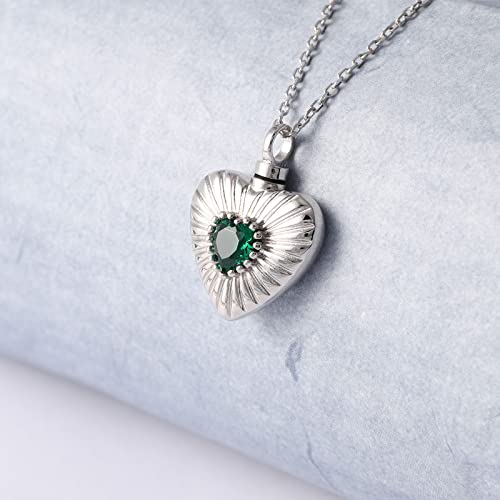 925 Sterling Silver Always In My Heart Urn Necklace Ashes Holder Keepsake Memorial Pendant Heart Cremation Jewelry4