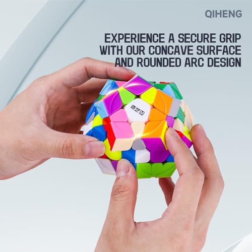 XMDCuber QY Toys QiHeng V2 M Megaminx 3x3 Magnetic Dodecahedron Speed Cube, Pentagonal Magic Cube Dodecahedron Magnetic
