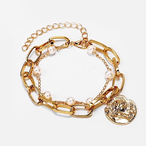 Image of Shining Diva Fashion Stylish Multilayer Gold Plated Bangle Bracelet for Women and Girls