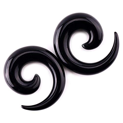 Llgltec Ear Stretching Kit 54 Pieces 14G-00G Ear Gauges Expander Set Acrylic Tapers And Plugs & Silicone Tunnels Body Piercing Jewelry Set (Black) #TOP5