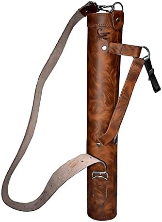 ONLYHANDMADE Scorpion Archery Back Arrow Quiver – Genuine Leather Arrow Case – Traditional Handmade Archery Quiver for Hunting & Target Practicing – Adjustable Lightweight & Comfortable Cow Leather