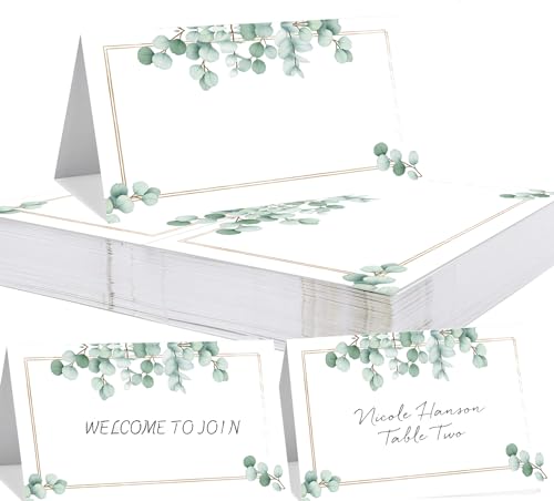 100Pcs Marque Place Mariage 9x10CM，BetterJonny Porte Nom Table Cartons Placement Cartes de Nom...