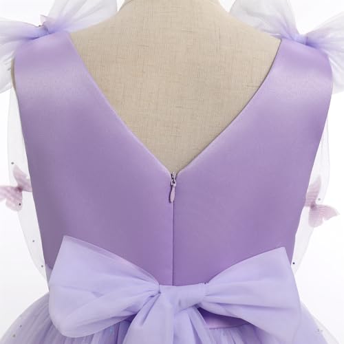 Image of IMEKIS Toddler Kids Girls Butterfly Dress Sparkle Sequins Tulle Wedding Formal Birthday Dresses 2-10T