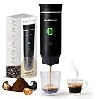 TasteWare Cafetera Portatil Capsulas - Cafetera Portátil de Espresso 3 en 1, Máquina de café portátil, Para cápsulas pequeñas o grandes y café molido, Cafetera de viaje portatil individual