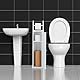 Relaxdays Toilettenpapierhalter stehend, schmal, für 5 Ersatzrollen, Bad Seitenschrank, MDF, HBT 78,5 x 20 x 18 cm, weiß