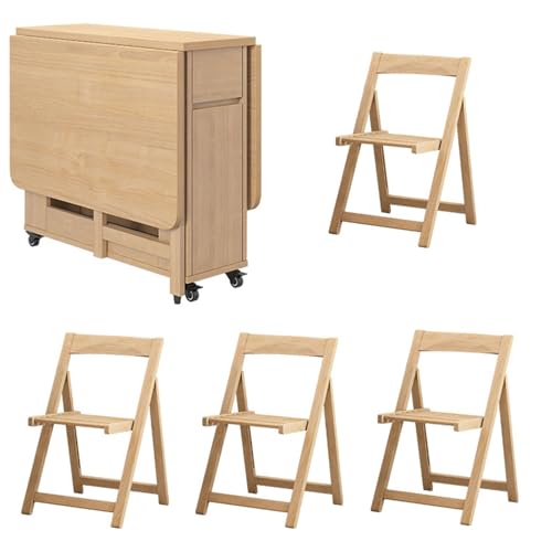 Juego de mesa de comedor plegable con sillas tapizadas, solución que ahorra espacio para espacios pequeños y comedores