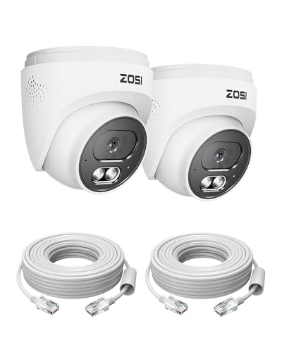 Image of ZOSI C220 4K 8MP Add-On PoE IP Camera Outdoor Indoor, Surveillance Security Camera for Home, AI Person /Face /Vehicle Detection, One-Way Audio, 100ft IR Night Vision, Only Work with ZOSI PoE NVR, 2Pack