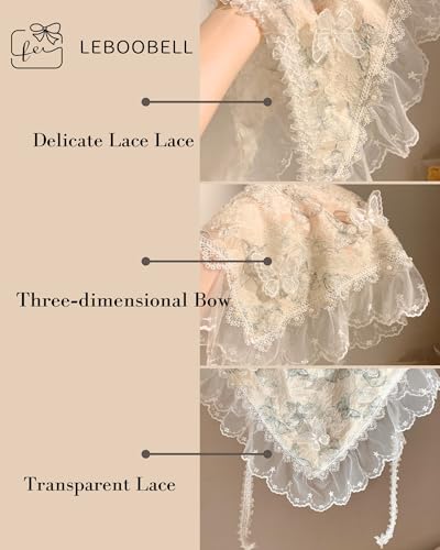 Womens Floral Butterfly Kerchief Idyllic Headwraps Country Style Cute Headwear Head Scarf Bandana for Women4