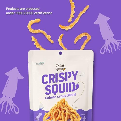 FRIED SEA's Gewürzter Tintenfisch | 42.5g 3er | Würzig & proteinreich | Perfekt für Snacks & gesellige Momente
