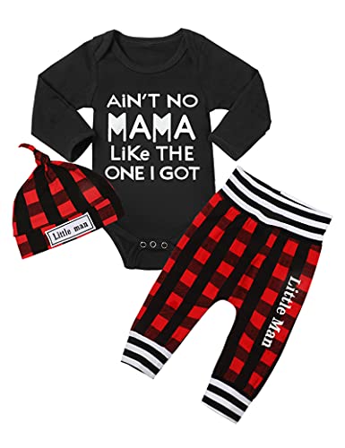 Image of Fommy Newborn Baby Boy Clothes New to The Crew Letter Print Romper+ Pants+Hat 3PCS Outfit
